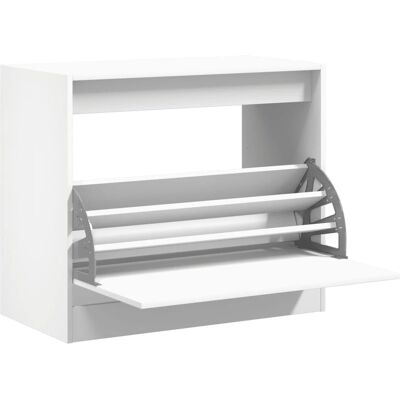 vidaXL Wit Schoenenkast 80x42x69 cm met 4 Flip-Drawers - Shoe Storage vidaXL Wit Schoenenkast 80x42x69 cm met 4 Flip-Drawers - Shoe Storage