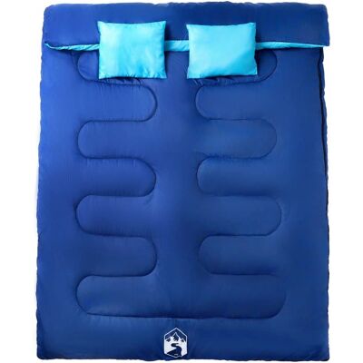 vidaXL Doppelschlafsack mit Kissen - Camping 3-4 Jahreszeiten - Blau vidaXL Doppelschlafsack mit Kissen - Camping 3-4 Jahreszeiten - Blau