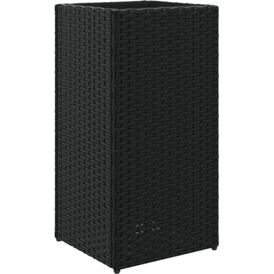 vidaXL Tuinplantbak Buiten Bloempot Patio Plantbak Zwart Poly Rattan - Tuintopf vidaXL Tuinplantbak Buiten Bloempot Patio Plantbak Zwart Poly Rattan - Tuintopf