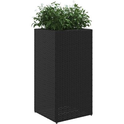 vidaXL Pflanzkübel Schwarz 40x40x80 cm Poly Rattan - Pflanzkübel vidaXL Pflanzkübel Schwarz 40x40x80 cm Poly Rattan - Pflanzkübel