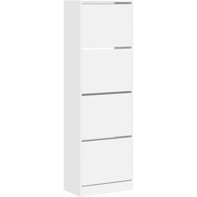 vidaXL Witte schoenenkast met 4 flip-lades - Schoenopslag vidaXL Witte schoenenkast met 4 flip-lades - Schoenopslag