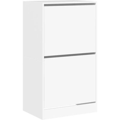 vidaXL Witte schoenenkast met 4 flip-lades - Schoenopslag - Schoenenrek vidaXL Witte schoenenkast met 4 flip-lades - Schoenopslag - Schoenenrek