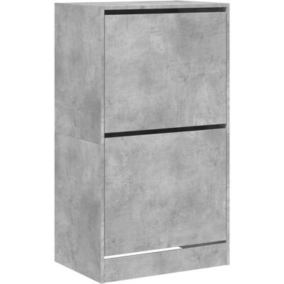 vidaXL Schoenenkast in Beton Grijs - 2 Flip-Drawers, 60x42x108 cm vidaXL Schoenenkast in Beton Grijs - 2 Flip-Drawers, 60x42x108 cm