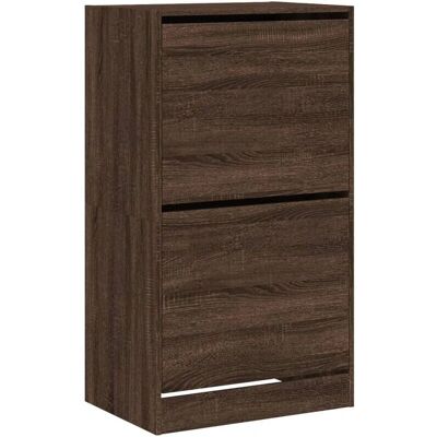 vidaXL Schoenenkast met 2 Klapladen - Bruin Eiken, 60x42x108 cm vidaXL Schoenenkast met 2 Klapladen - Bruin Eiken, 60x42x108 cm