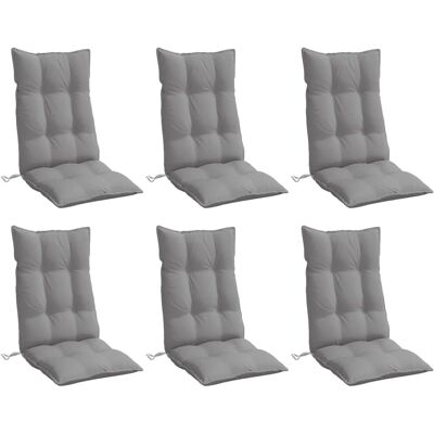 vidaXL Hoge rug kussens - 6 stuks Oxford stof Grijs vidaXL Hoge rug kussens - 6 stuks Oxford stof Grijs