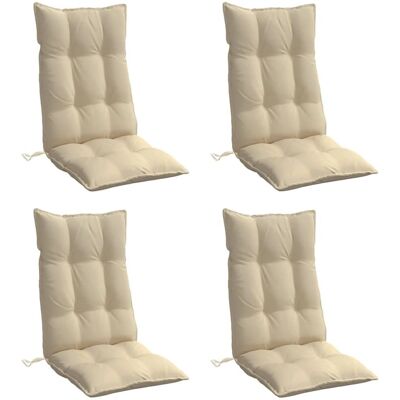 vidaXL High-back cushions - 4 pcs Beige Oxford fabric vidaXL High-back cushions - 4 pcs Beige Oxford fabric