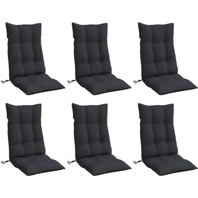 vidaXL Hoge Rugkussens - 6 stuks - Oxford-stof zwart vidaXL Hoge Rugkussens - 6 stuks - Oxford-stof zwart
