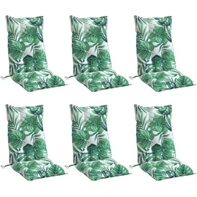 vidaXL Hoge rug kussens - Bladpatroon - 6 stuks - Buitenshuis & binnenshuis vidaXL Hoge rug kussens - Bladpatroon - 6 stuks - Buitenshuis & binnenshuis
