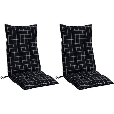 vidaXL Hoogleuningkussens - Set van 2 - Zwart ruitpatroon - Kussens vidaXL Hoogleuningkussens - Set van 2 - Zwart ruitpatroon - Kussens