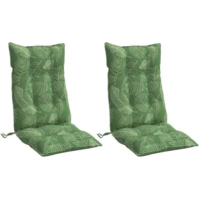 vidaXL Hoge rugkussens - Groen - 2 stuks - Kussens vidaXL Hoge rugkussens - Groen - 2 stuks - Kussens