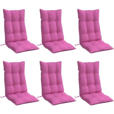 vidaXL Hoge rug kussens - 6 stuks - Roze Oxford stof vidaXL Hoge rug kussens - 6 stuks - Roze Oxford stof