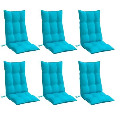 vidaXL Hoge Rug Kussens - Set van 6 - Turquoise vidaXL Hoge Rug Kussens - Set van 6 - Turquoise