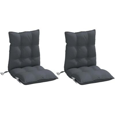 vidaXL Lage rugkussens - 2 stuks - antraciet - binnen/buiten vidaXL Lage rugkussens - 2 stuks - antraciet - binnen/buiten