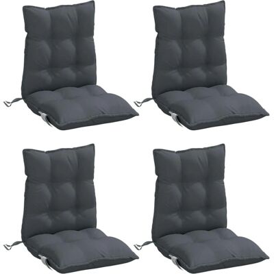 vidaXL Lage rugkussens - 4 stuks - antraciet - Kussens vidaXL Lage rugkussens - 4 stuks - antraciet - Kussens