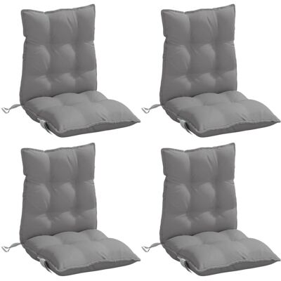 vidaXL Lage rugkussen - 4 stuks Grijs Oxford stof vidaXL Lage rugkussen - 4 stuks Grijs Oxford stof