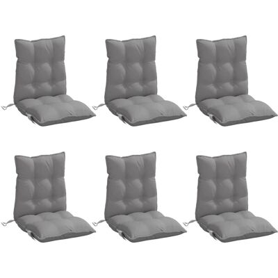 vidaXL Lage rugkussens - 6 stuks Grijs Oxford stof vidaXL Lage rugkussens - 6 stuks Grijs Oxford stof