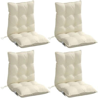 vidaXL Lage rug kussens 4 stuks crèmekleurig oxford stof - Cushions vidaXL Lage rug kussens 4 stuks crèmekleurig oxford stof - Cushions
