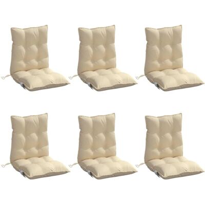 vidaXL Lage rugkussens - 6 stuks - Beige Oxford stof vidaXL Lage rugkussens - 6 stuks - Beige Oxford stof