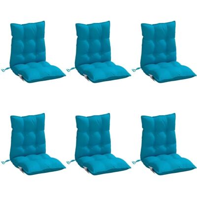 vidaXL Lage rugkussens - Set van 6 Lichtblauw Oxford Stoffen Stoelkussens vidaXL Lage rugkussens - Set van 6 Lichtblauw Oxford Stoffen Stoelkussens