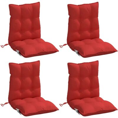 vidaXL Lage rugkussens 4 stuks Rood Oxford stof - Kussens vidaXL Lage rugkussens 4 stuks Rood Oxford stof - Kussens