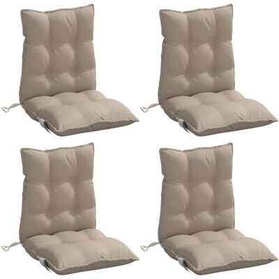 vidaXL Lage rugkussens - 4 stuks - Oxford stof taupe vidaXL Lage rugkussens - 4 stuks - Oxford stof taupe