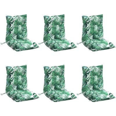 vidaXL Lage rugkussens - Bladpatroon - 6 stuks - Tuinmeubelen vidaXL Lage rugkussens - Bladpatroon - 6 stuks - Tuinmeubelen
