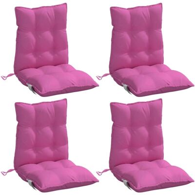 vidaXL Stoelkussens met lage rug - Roze Oxford - 4 stuks vidaXL Stoelkussens met lage rug - Roze Oxford - 4 stuks