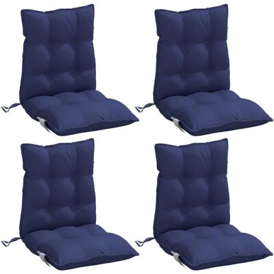 vidaXL Laag rugkussens - 4 stuks. marineblauw - Kussens vidaXL Laag rugkussens - 4 stuks. marineblauw - Kussens