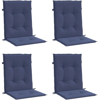 vidaXL Laag rugkussens - 4 stuks navy blue stof - Kussens vidaXL Laag rugkussens - 4 stuks navy blue stof - Kussens