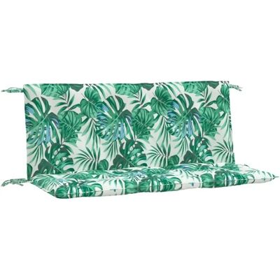 vidaXL Coussins pour banc de jardin - Motif feuille, 120x50x7cm, Vert vidaXL Coussins pour banc de jardin - Motif feuille, 120x50x7cm, Vert