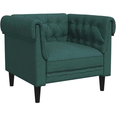Fauteuil Chesterfield Vidaxl - Tissu Vert Foncé - Publicité Fauteuil Chesterfield Vidaxl - Tissu Vert Foncé - Publicité