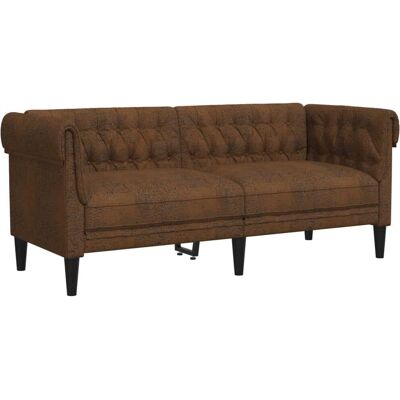 VidaXL 2-Sitzer Braun Chesterfield Stoffsofa - Sofa VidaXL 2-Sitzer Braun Chesterfield Stoffsofa - Sofa