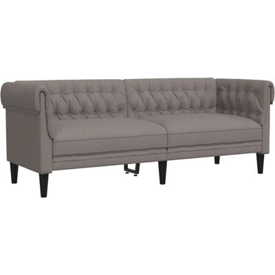 Canapé VidaXL 372561 Taupe - 3 Places Chesterfield - Publicité Canapé VidaXL 372561 Taupe - 3 Places Chesterfield - Publicité
