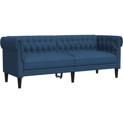 Canapé Chesterfield 3 places VidaXL 372562 Bleu - Publicité Canapé Chesterfield 3 places VidaXL 372562 Bleu - Publicité