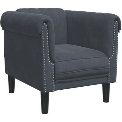 Vidaxl - Fauteuil velours donkergrijs - Meubelen woonkamer Vidaxl - Fauteuil velours donkergrijs - Meubelen woonkamer
