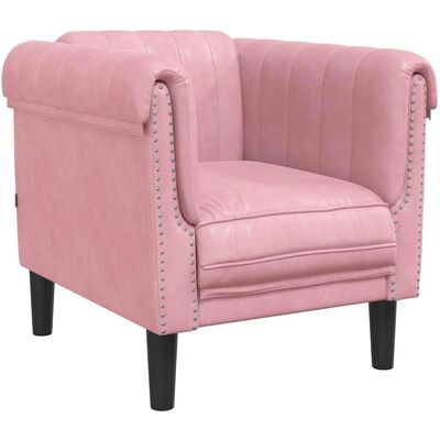 Fauteuil en velours rose Vidaxl - Meubles de salon - Publicité Fauteuil en velours rose Vidaxl - Meubles de salon - Publicité