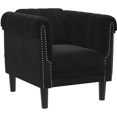 Sillón de terciopelo negro Vidaxl Sillón de terciopelo negro Vidaxl