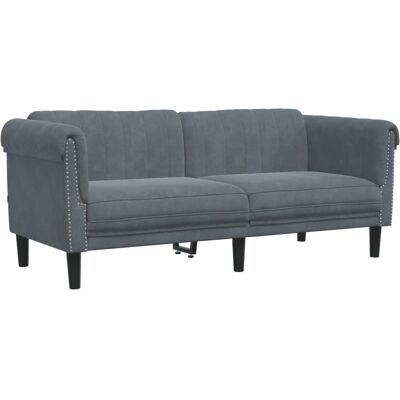 VidaXL 372576 Sofa - Mørkegrå fløjl, 2-personers VidaXL 372576 Sofa - Mørkegrå fløjl, 2-personers