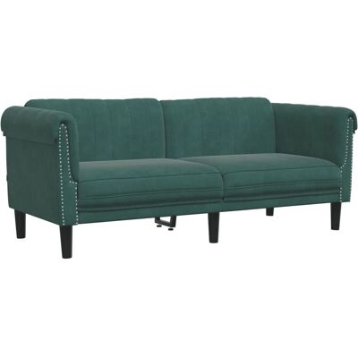VidaXL To-personers Sofa - Mørkegrøn Fløjl VidaXL To-personers Sofa - Mørkegrøn Fløjl