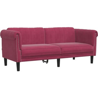 VidaXL 372579 Canapé - Velours Rouge, 2 Places, Moderne - Publicité VidaXL 372579 Canapé - Velours Rouge, 2 Places, Moderne - Publicité