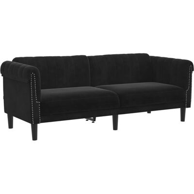 VidaXL 372590 Sofa - Fløjl Sort - 3 Personer VidaXL 372590 Sofa - Fløjl Sort - 3 Personer