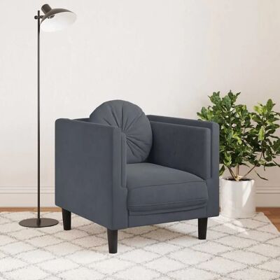 Fauteuil velours gris foncé vidaXL – Mobilier de salon Fauteuil velours gris foncé vidaXL – Mobilier de salon