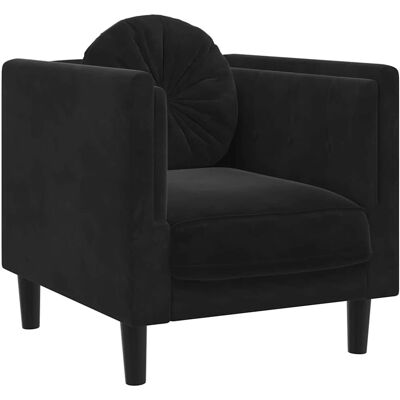 Fauteuil en Velours Noir Vidaxl - Design Moderne et Confortable - Publicité Fauteuil en Velours Noir Vidaxl - Design Moderne et Confortable - Publicité