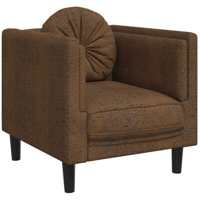 VIDAXL Sillón con Cojín de Ante Marrón VIDAXL Sillón con Cojín de Ante Marrón