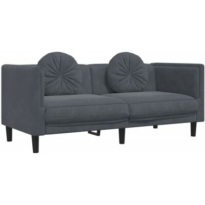 VidaXL Sofa - Dunkelgrau Velours 2-Sitzer - Sofa VidaXL Sofa - Dunkelgrau Velours 2-Sitzer - Sofa