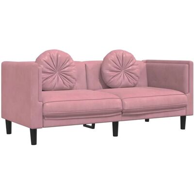 vidaXL Rosa Samt 2-Sitzer Sofa - Wohnzimmereinrichtung vidaXL Rosa Samt 2-Sitzer Sofa - Wohnzimmereinrichtung