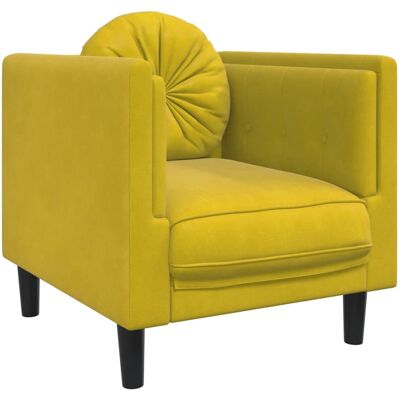 VidaXL 372638 Sofa - 2-personers, Gul Velour VidaXL 372638 Sofa - 2-personers, Gul Velour