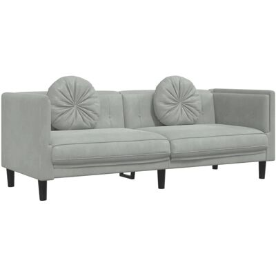 VidaXL 372642 Sofa - 3-Sitzer Samt Grau VidaXL 372642 Sofa - 3-Sitzer Samt Grau