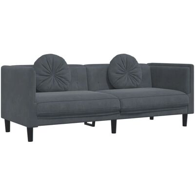 vidaXL 372643 Canapé Velours 3 Places Gris vidaXL 372643 Canapé Velours 3 Places Gris