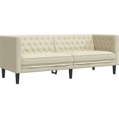 vidaXL Chesterfield Sofa 3-sæder Creme - Sofa vidaXL Chesterfield Sofa 3-sæder Creme - Sofa